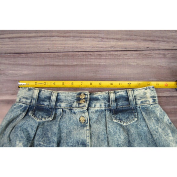 Stuffed Shirt Stone Washed Denim Skirt Vintage 80's Size 11/12 29 inch waist - Picture 10 of 12